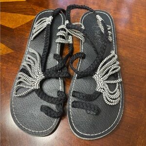 Elegant Black and White Women's Sandals